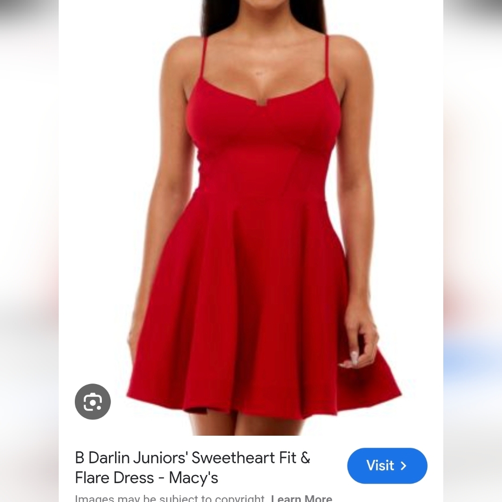 B Darlin Red Sweetheart Fit & Flare Dress